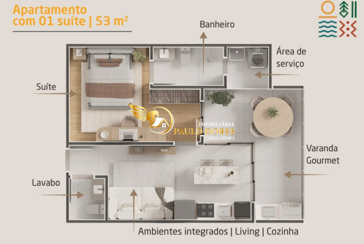 Apartamento, 1 quarto, 53 m² - Foto 14